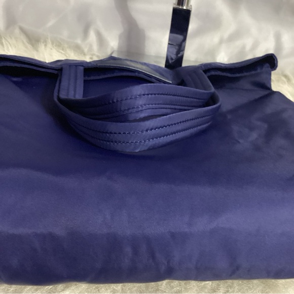 Anya Hindmarch Striped Smiley Wink Face Nylon Blue Tote Bag EUC - Picture 8 of 14